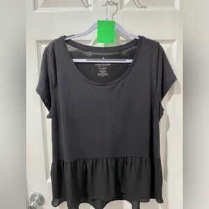 Juicy Couture women’s blouse, black, good condition, bottom detail. Size XL